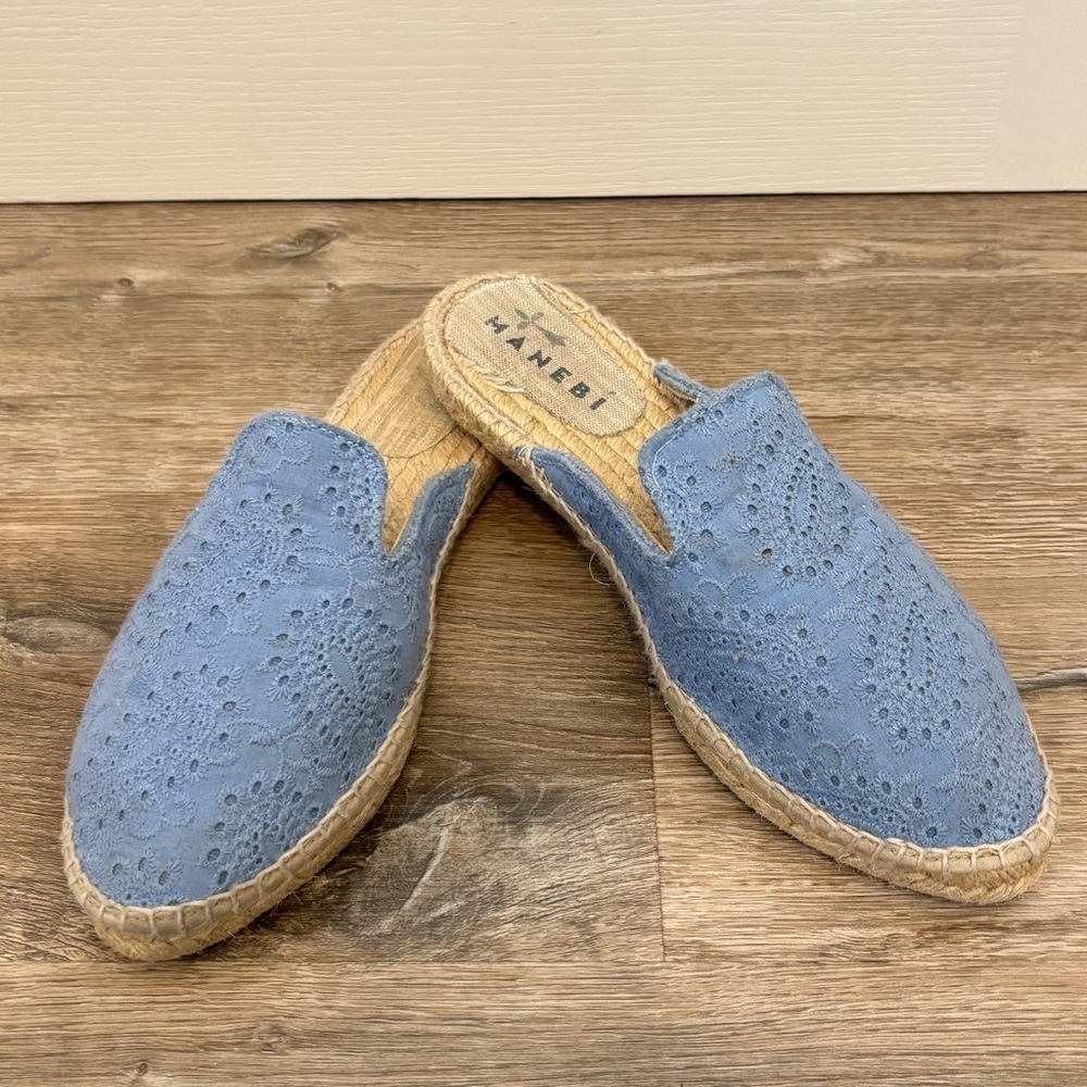 Manebi Yucatán Crochet Eyelet Espadrilles Mules